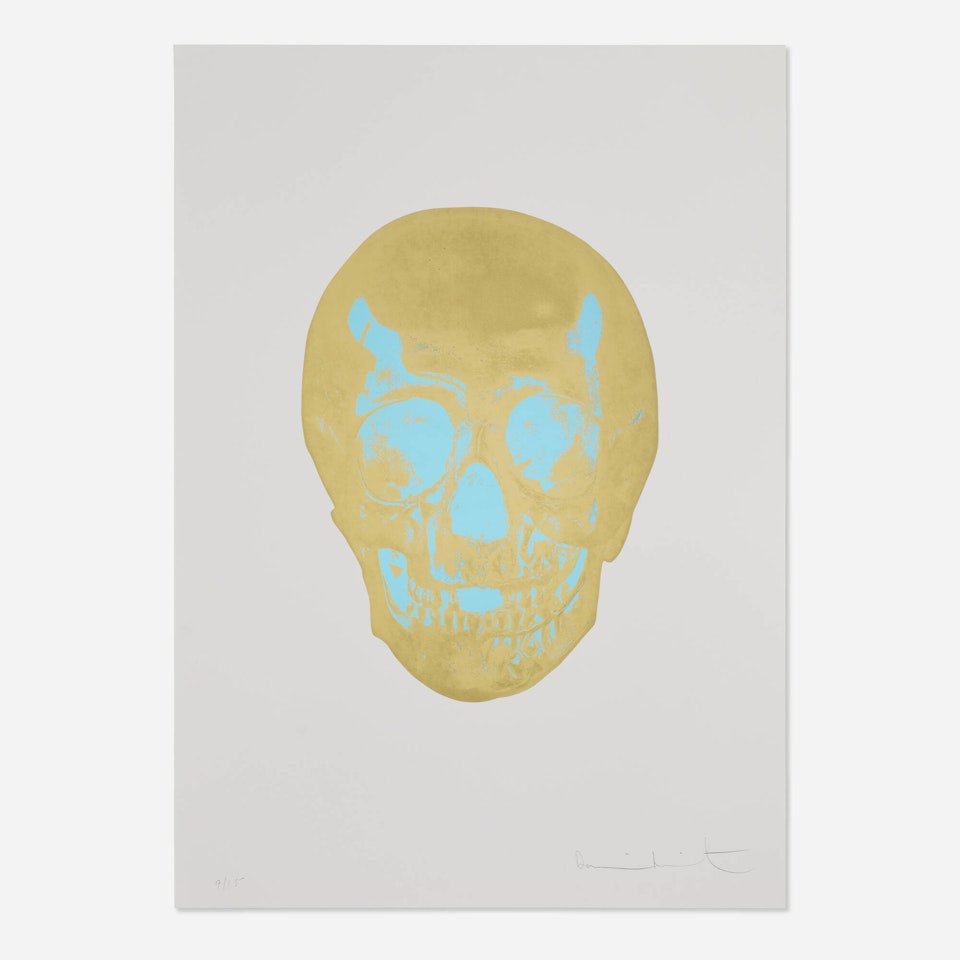 The Dead (Oriental Gold/Turquoise Skull) by Damien Hirst