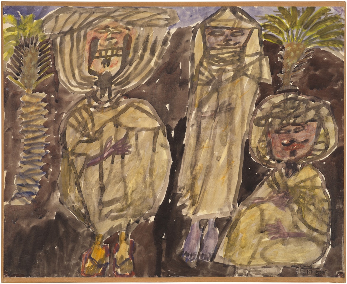 Sans Titre (Trois Arabes et palmiers) by Jean Dubuffet