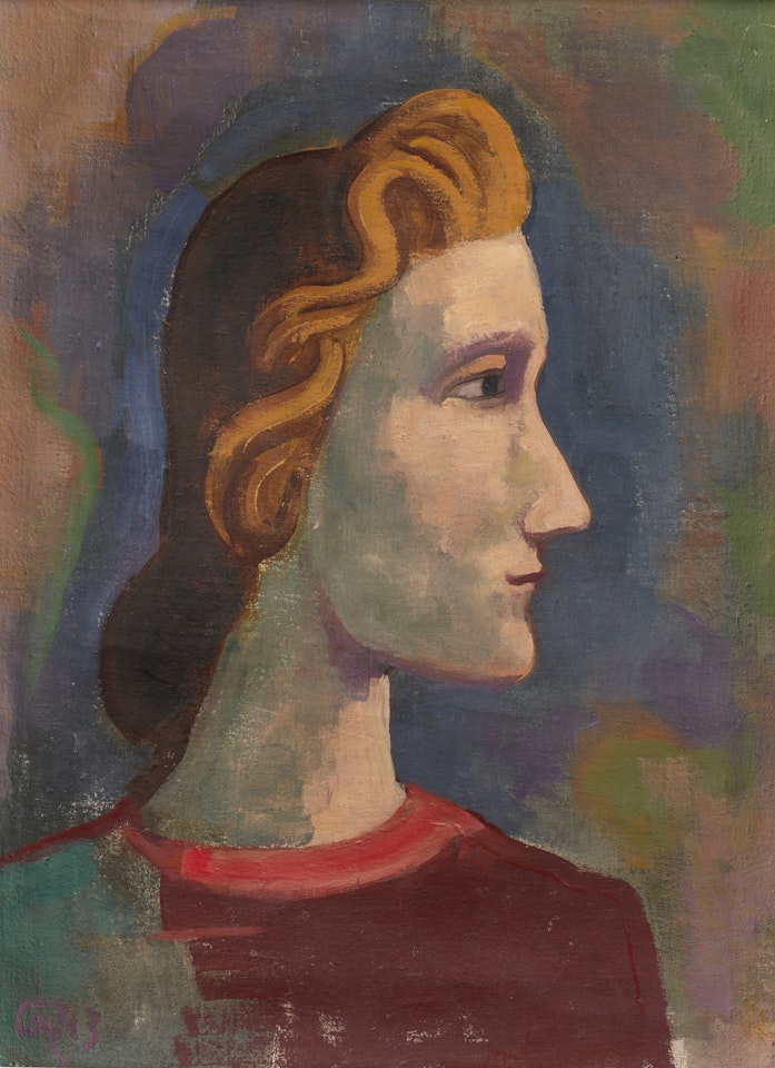Frauenbildnis nach rechts (Portrait of a woman to the right) by Karl Hofer