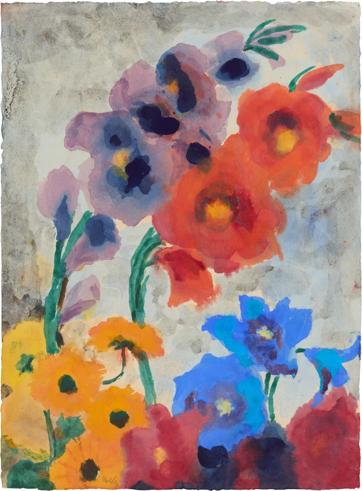 Blumenzauber (Gladiolen, Gerbera) (Flower magic (gladioli, gerbera)) by Emil Nolde