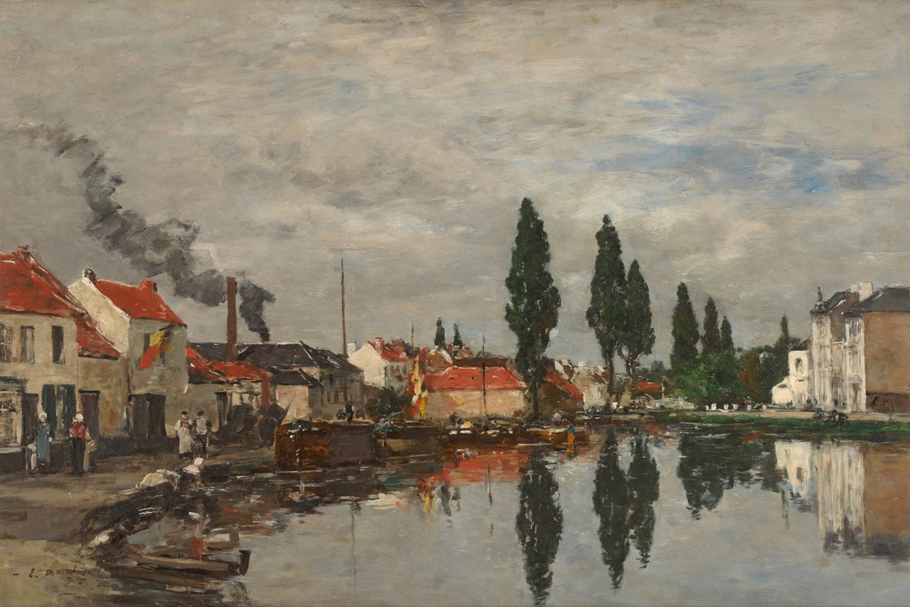 Bruxelles, le Canal de Louvain by Eugène Boudin