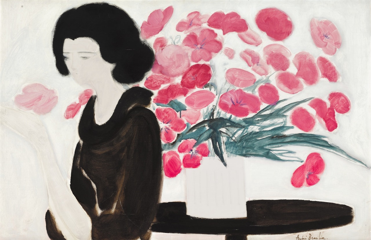 Le bouquet rose by André Brasilier