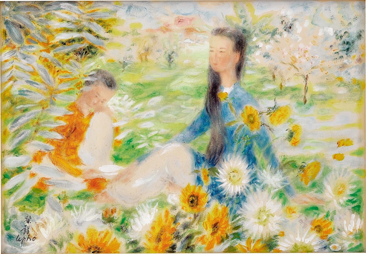 Mother and child by Le Pho