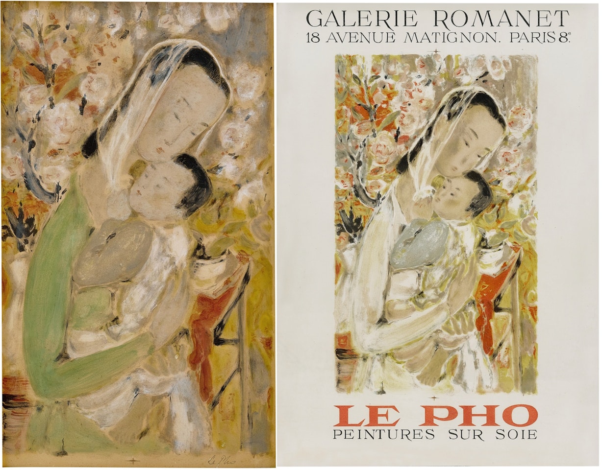 i. Mother and child; ii. Poster for Galerie Romanet, after Mother and child by Le Pho