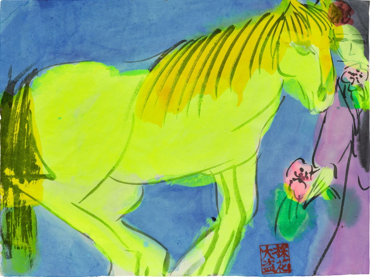 Lady and a horse by Walasse Ting