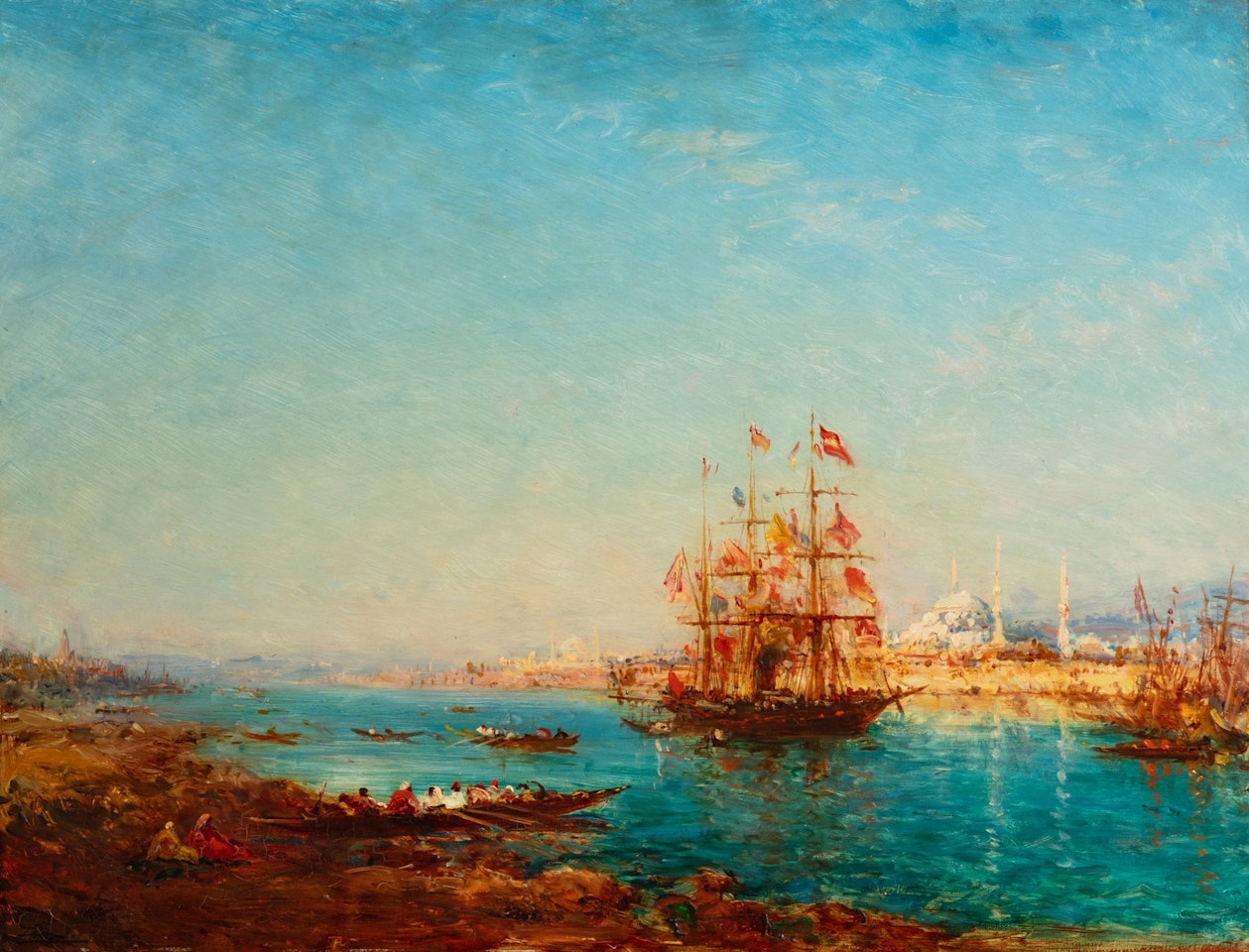Frigate on the Bosphorus at Constantinople by Félix Ziem