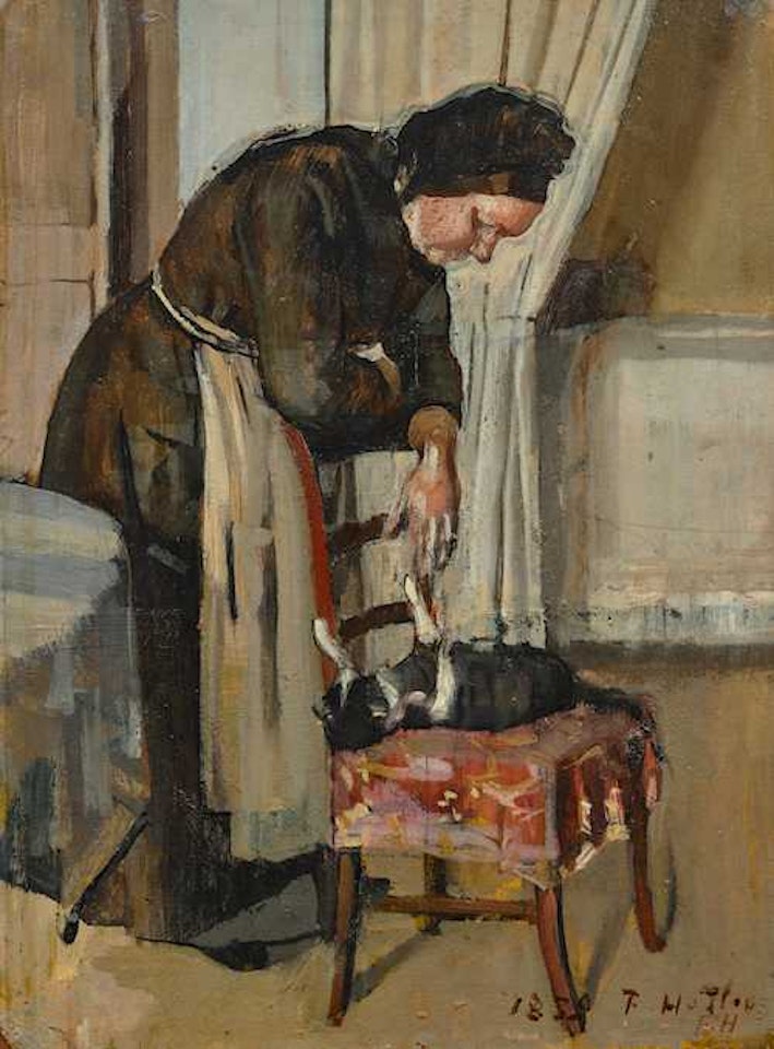 Old woman with cat by Ferdinand Hodler