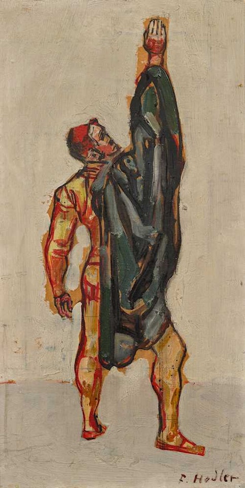 Einmütigkeit, Schwörender. (Unanimity, oath-taker) by Ferdinand Hodler