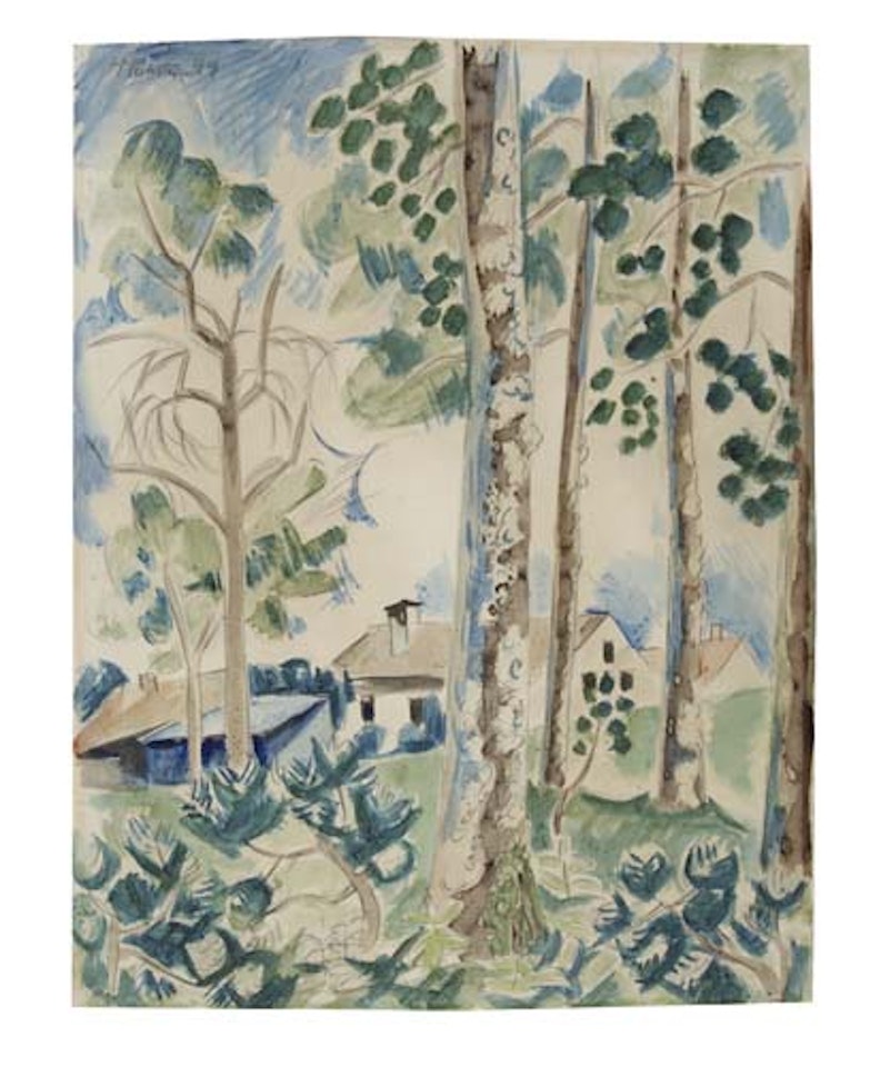 Dünenlandschaft mit Haus by Max Pechstein
