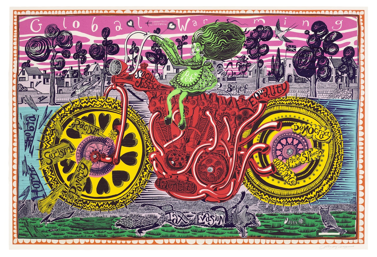 Selfie with Political Causes by Grayson Perry