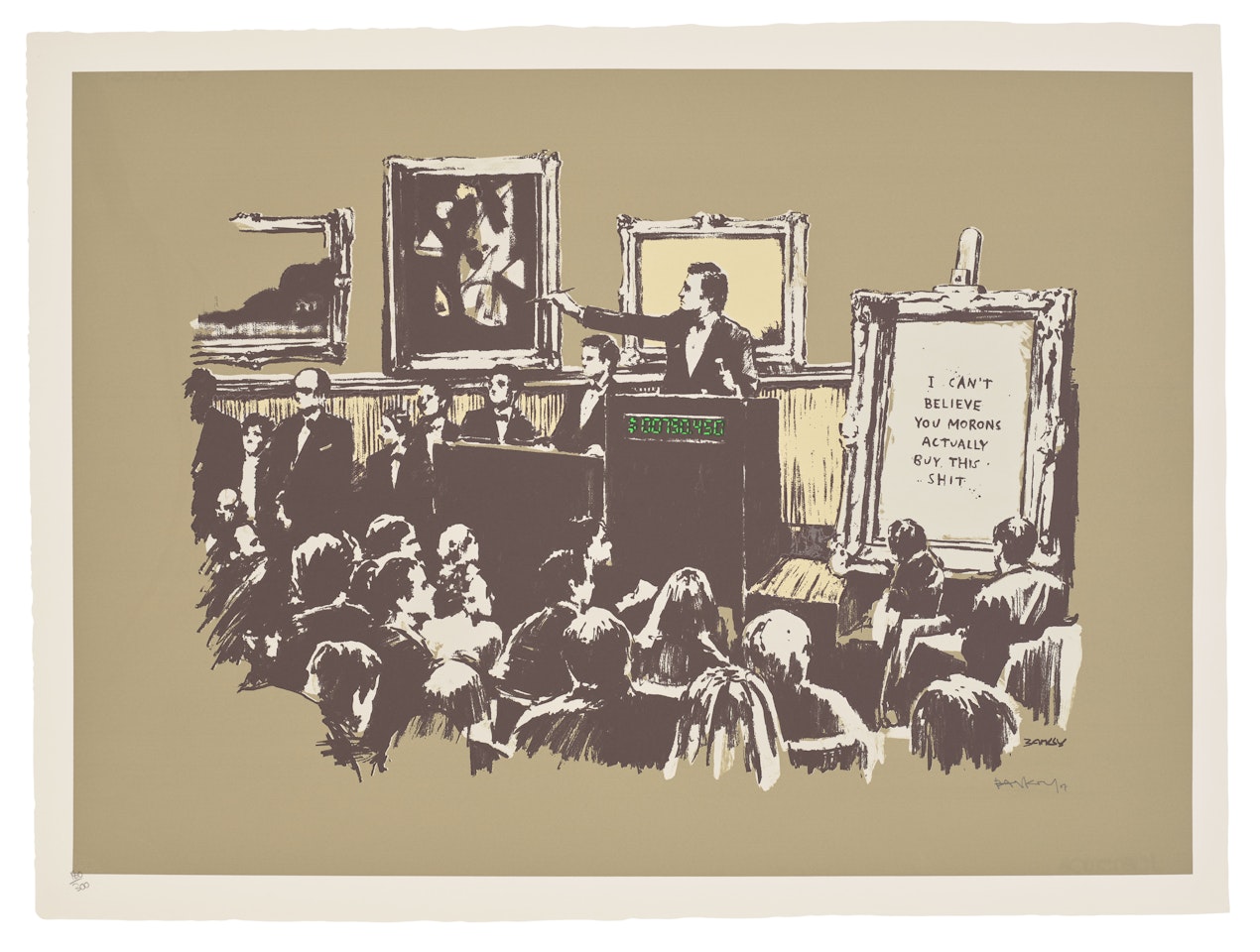 Morons (Sepia) by Banksy