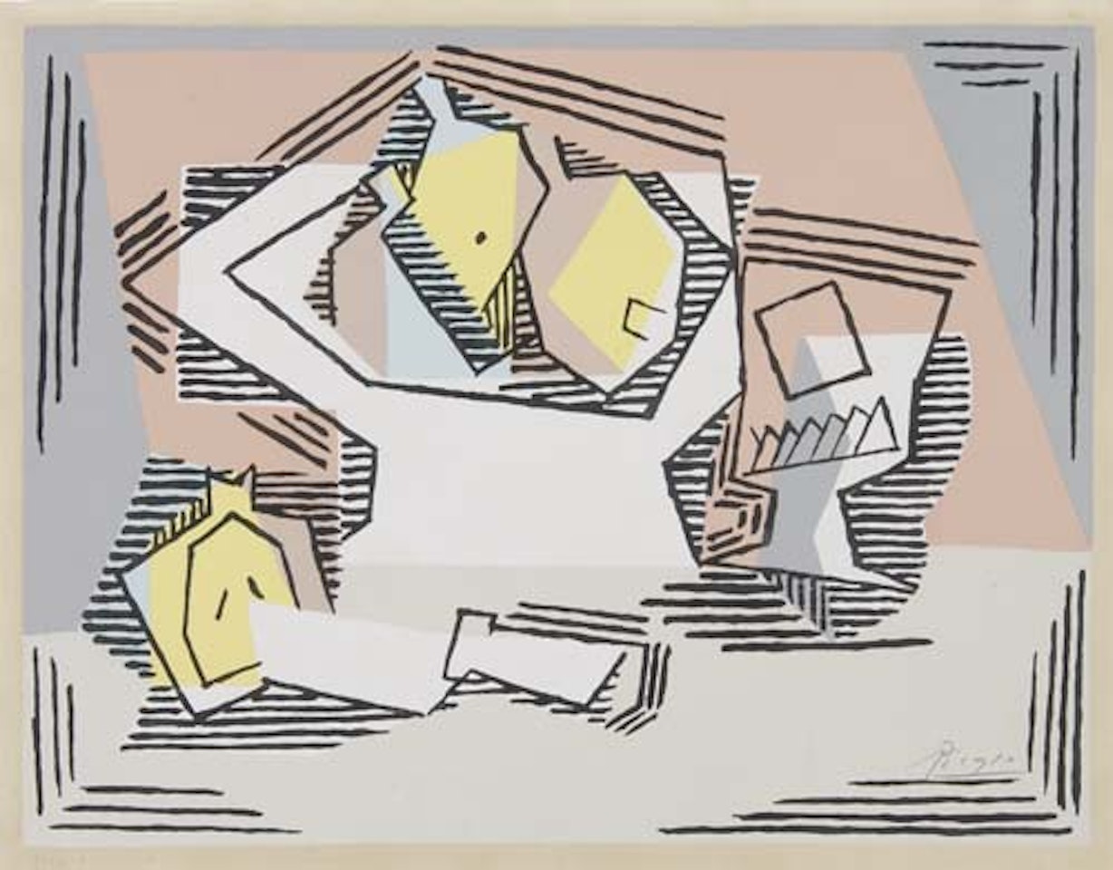 Cubist Composition: Still Life with Fruit by Pablo Picasso