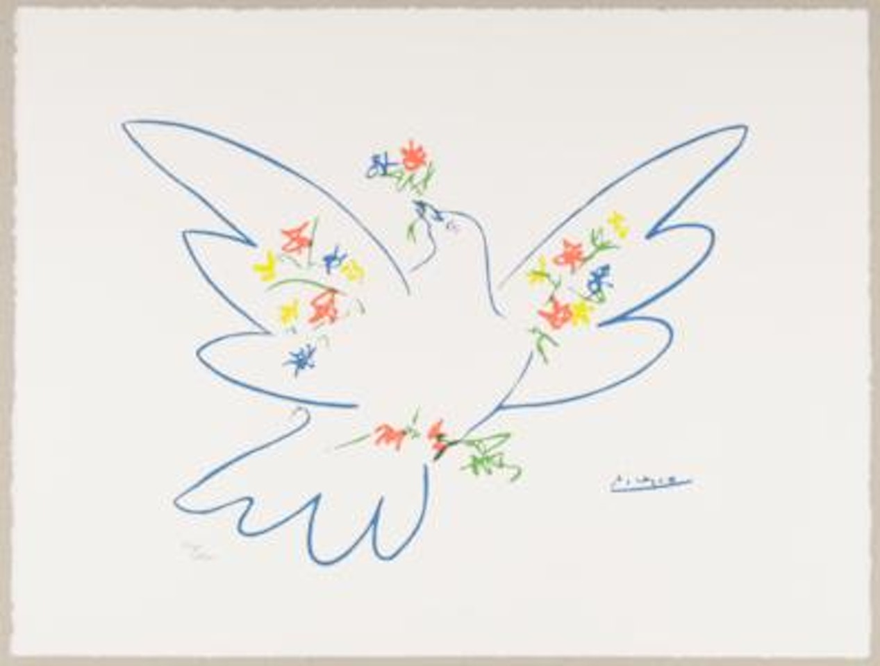 Colombe avec fleurs by Pablo Picasso