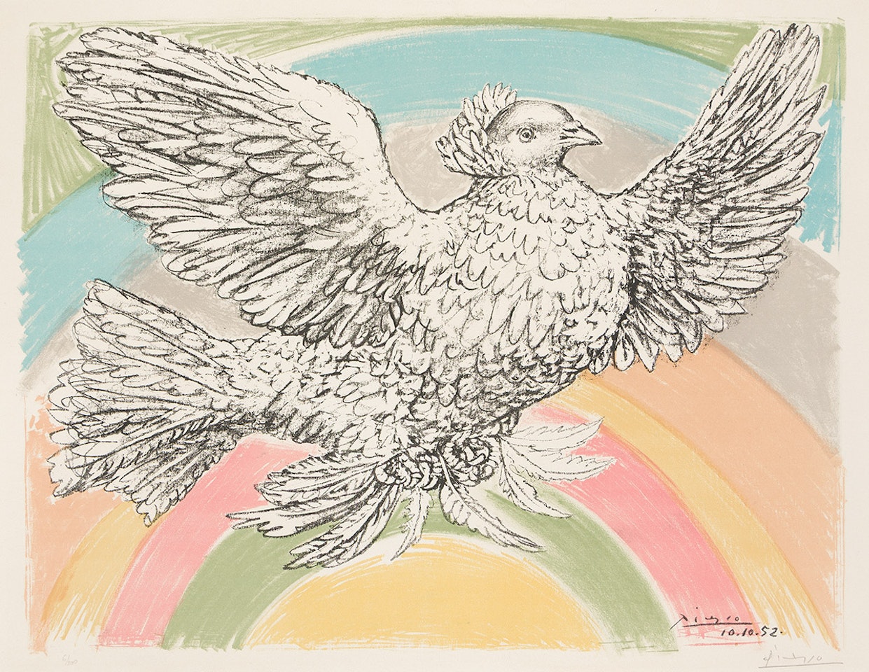 Le Colombe Volant (à l"Arc-en-Ciel) by Pablo Picasso