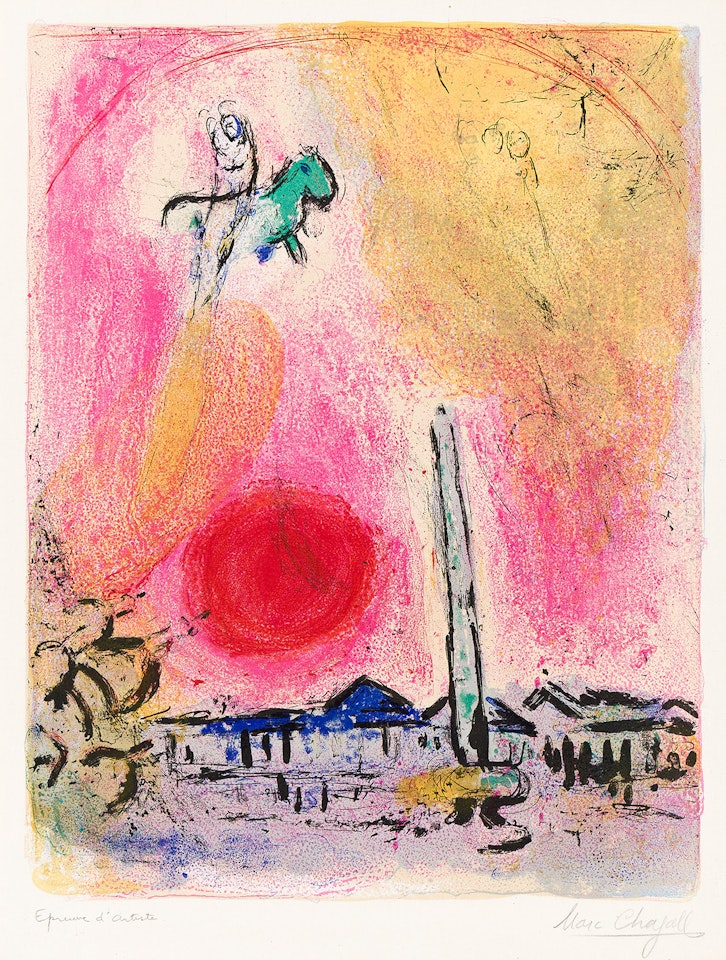 Regards sur Paris (Place de la Concorde). by Marc Chagall