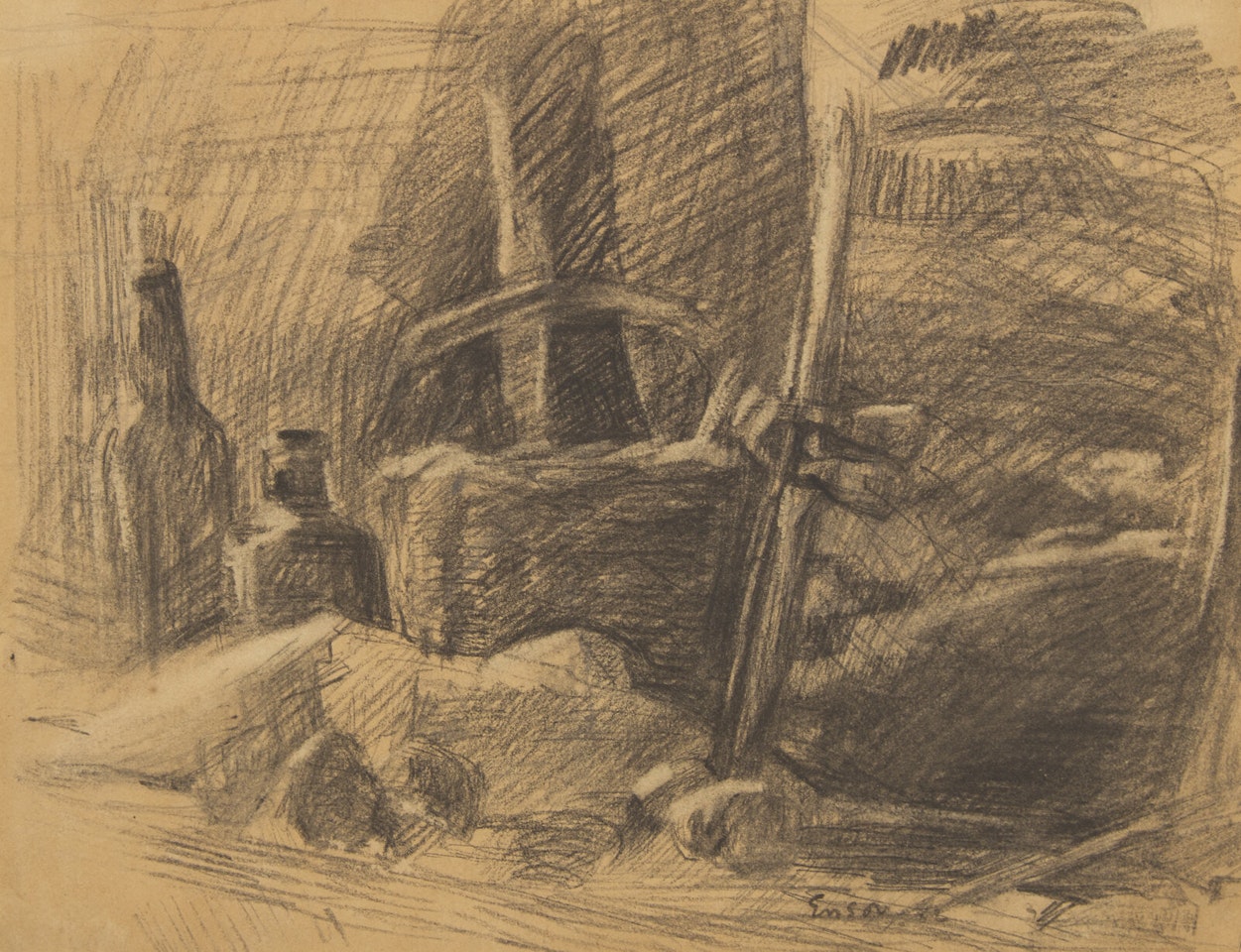 Still Life; with Figure Studies (A Double-Sided Work) by James Ensor