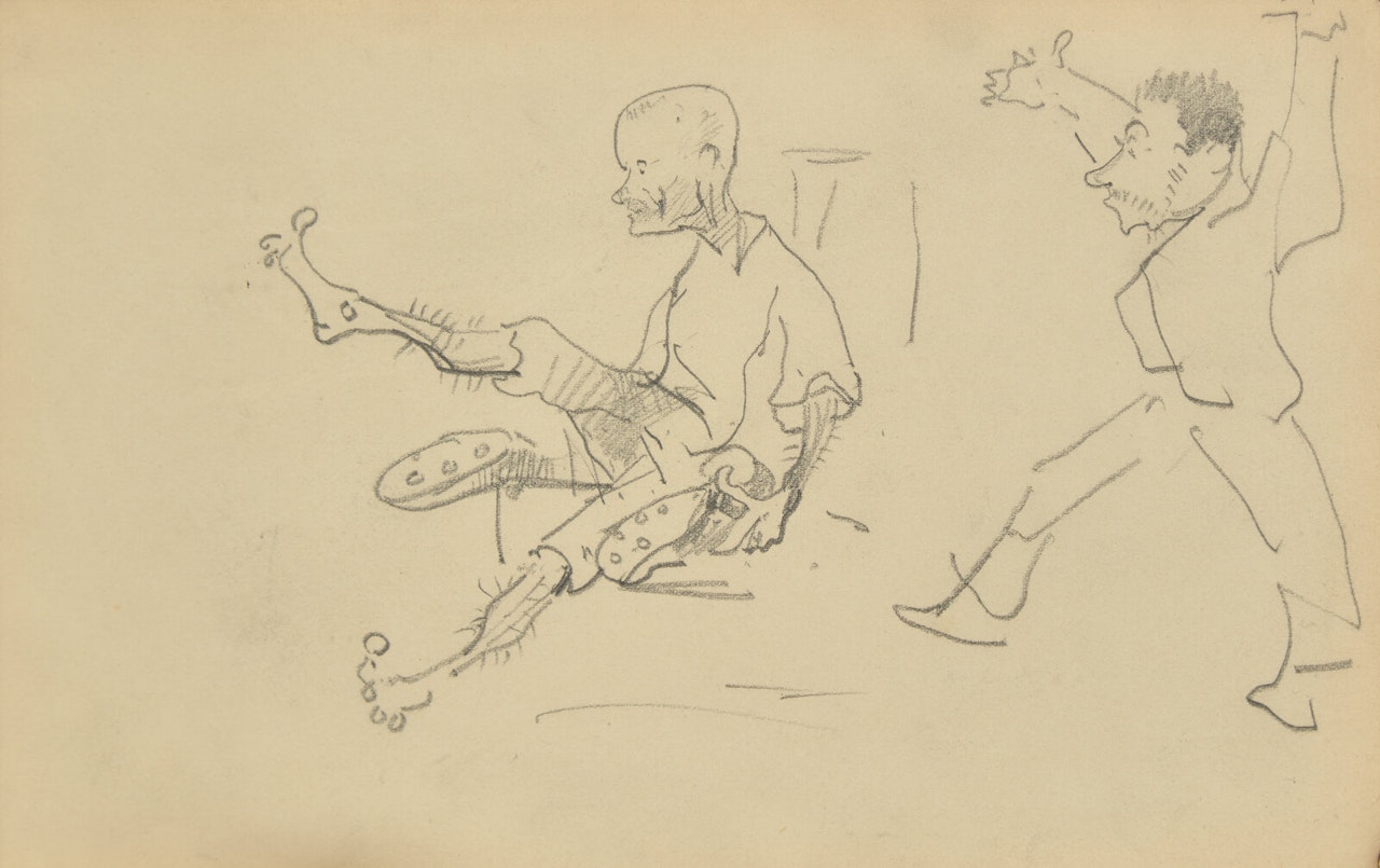 Croquis à Charge (A Double-Sided Work) by Henri de Toulouse-Lautrec