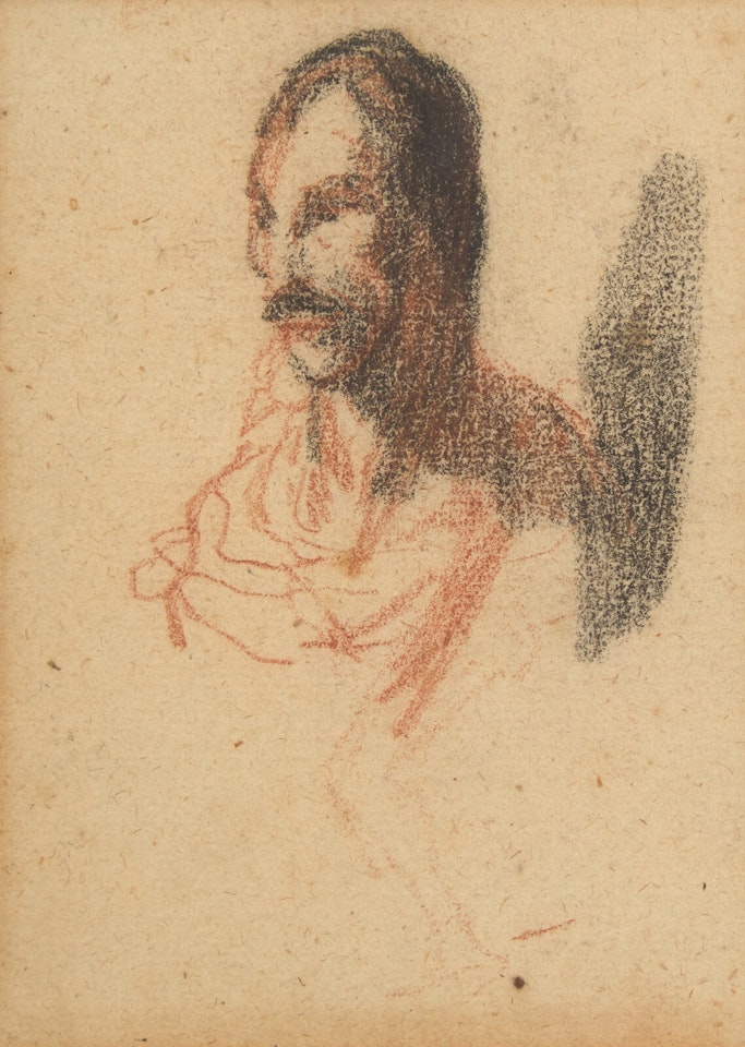 Portrait d"Homme de Profil; with Études Verso (A Double-Sided Work) by Honoré Daumier