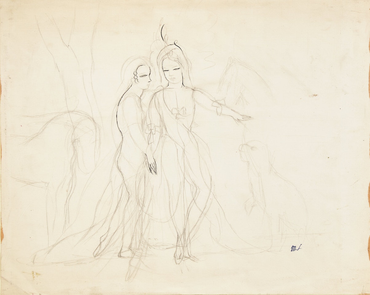 Two Girls with Dog and Horse by Marie Laurencin