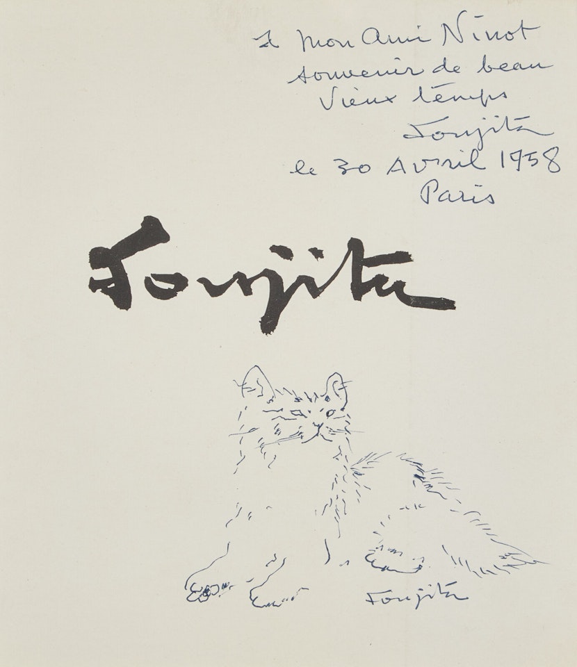 Chat Assis (À mon Ami Ninot) by Leonard Tsuguharu Foujita