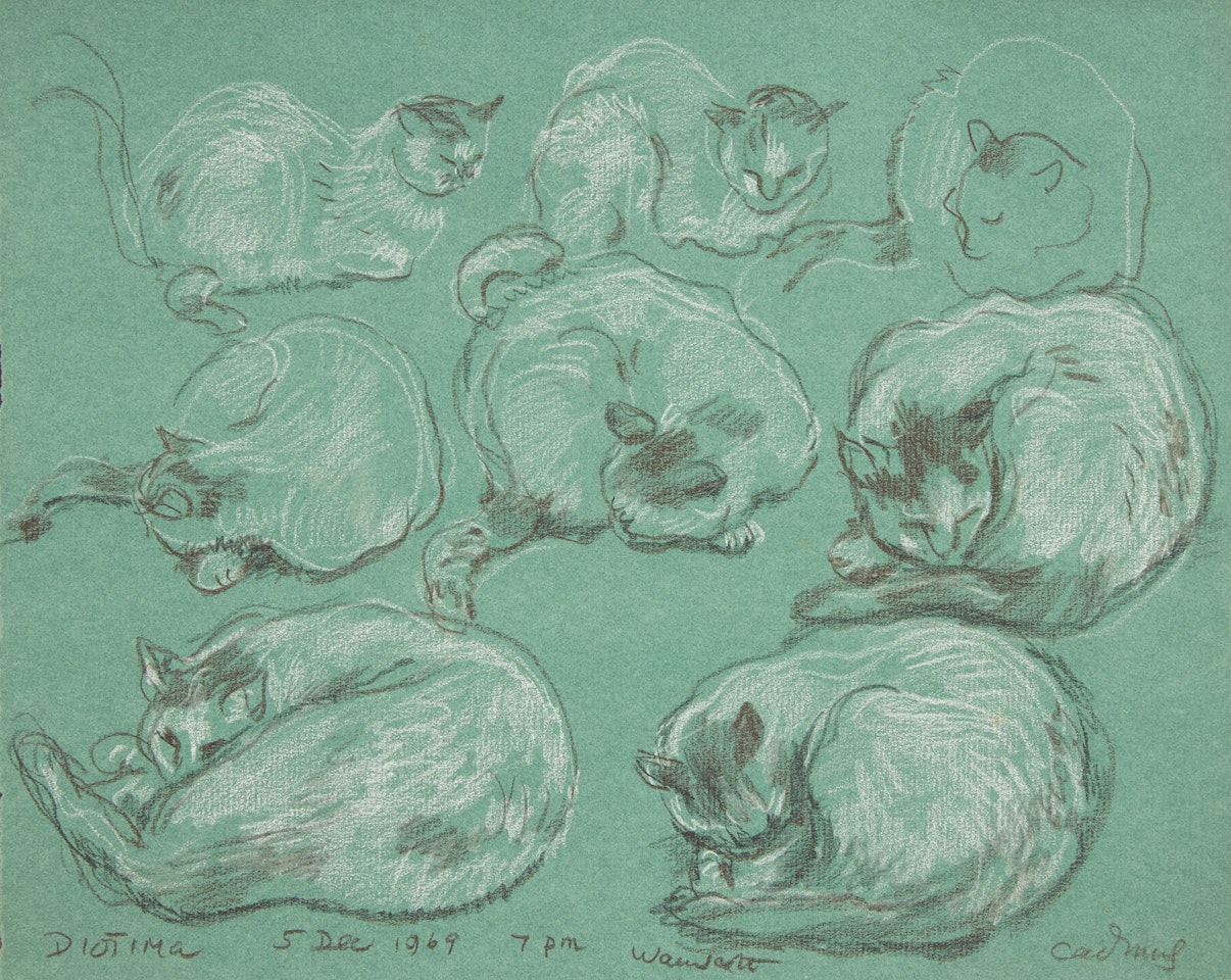 Diotima (Cat Studies) by Paul Cadmus