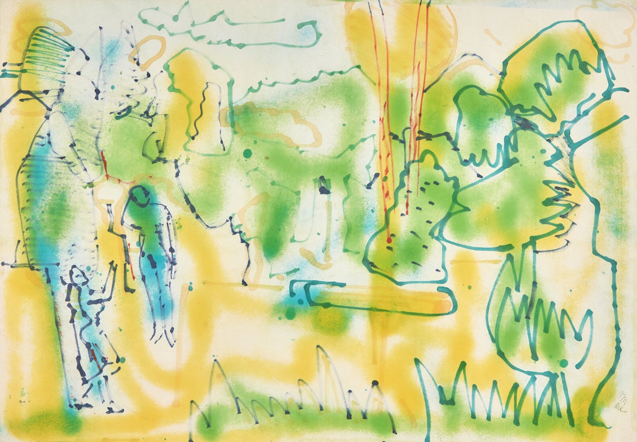 Untitled (Figures in Landscape) by Romare Bearden