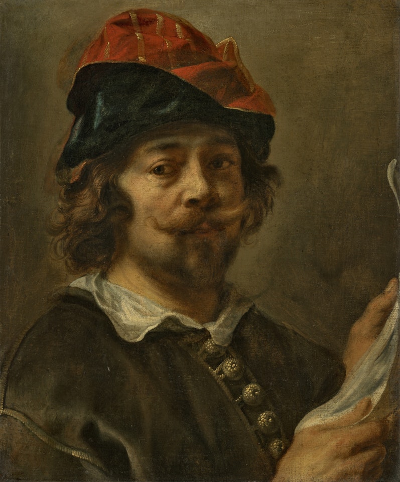 Portrait of the artist, bust-length, in a cap by Jacob Jordaens