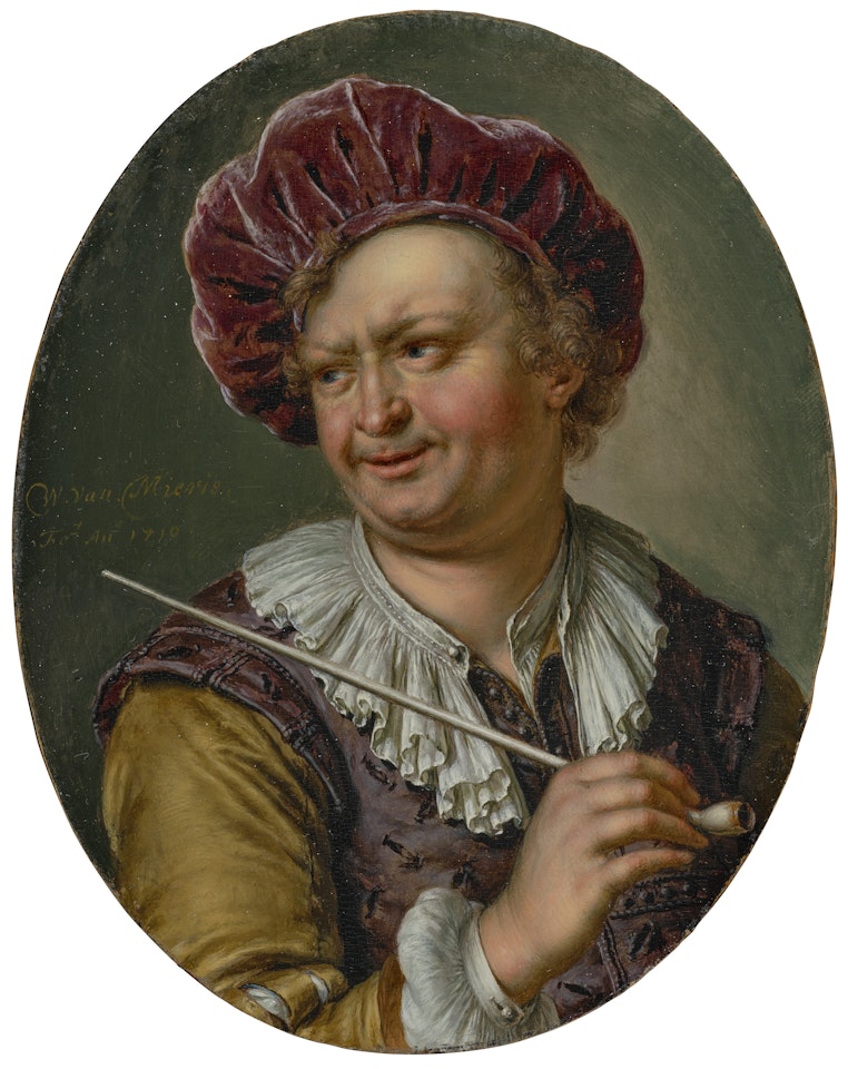 A man holding a pipe by Willem van Mieris