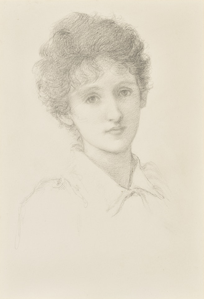 Head study of a young lady, possibly May Gaskell by Edward Coley Burne-Jones