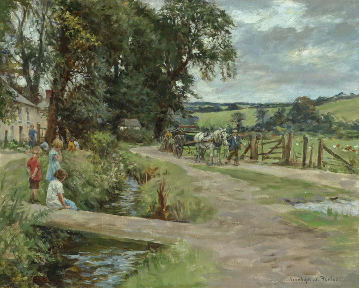 The village stream by Stanhope Alexander Forbes