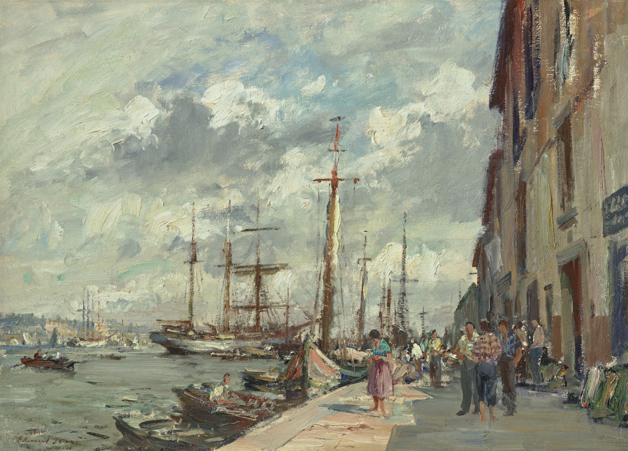 The Quayside, Lisbon by Edward Seago