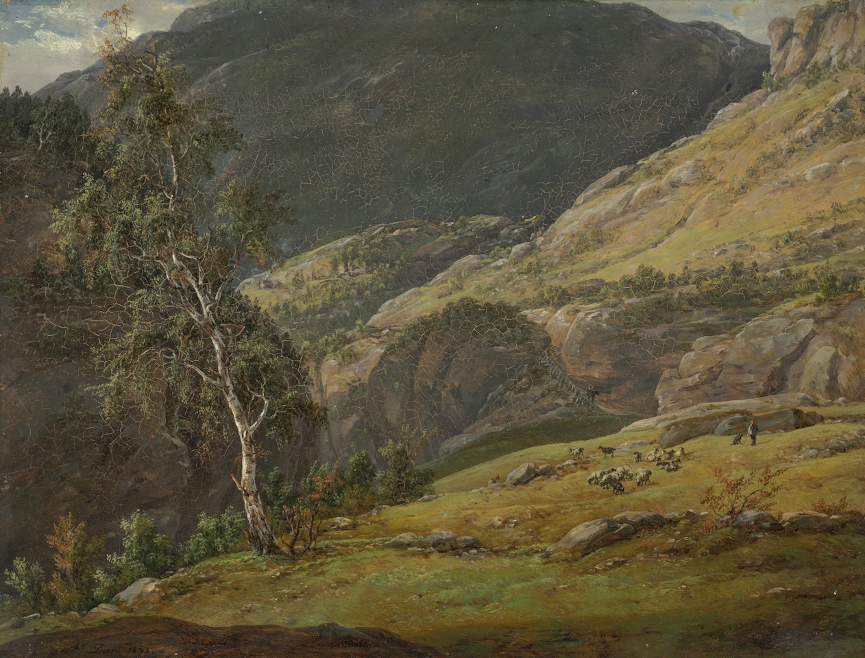 View of Gallerne in Lærdal by Johan Christian Clausen Dahl