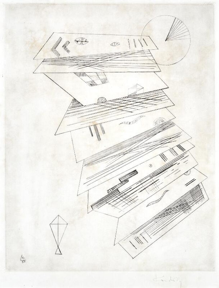 Zweite Radierung für Die Editions Cahiers d"Art by Wassily Kandinsky