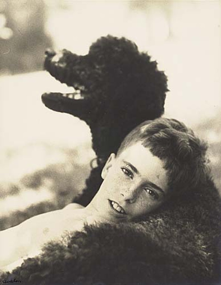 Boy and poodle by Richard Avedon
