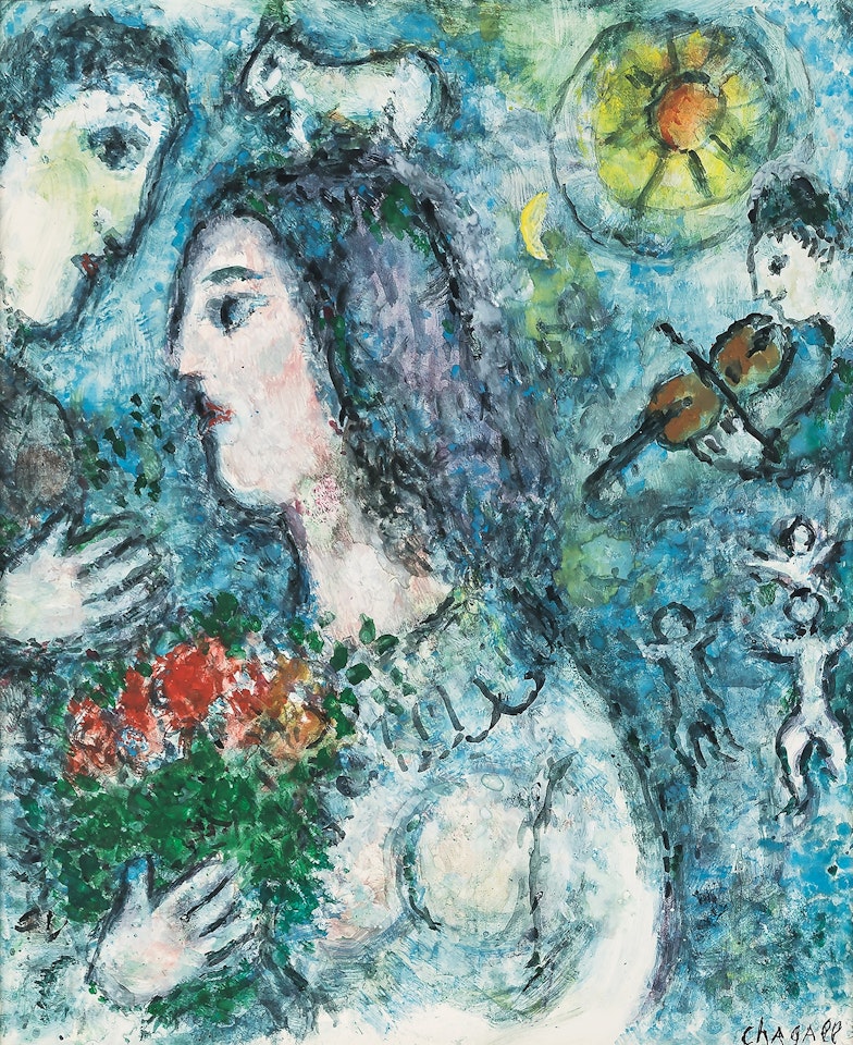Profile with a Bouquet by Marc Chagall