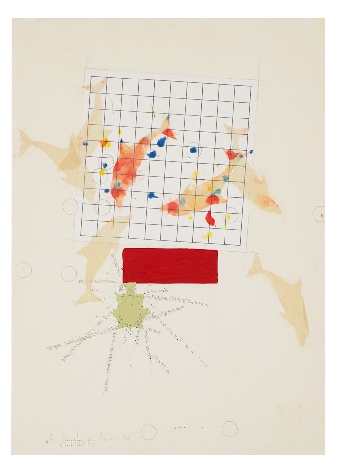 Senza titolo (Dialogando con i delfini...) by Alighiero Boetti