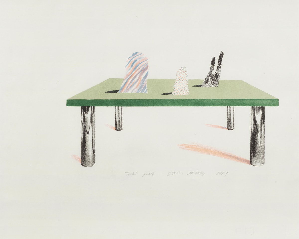 Glass Table with Objects (Scottish Arts Council 68; M.C.A. Tokyo 65) by David Hockney