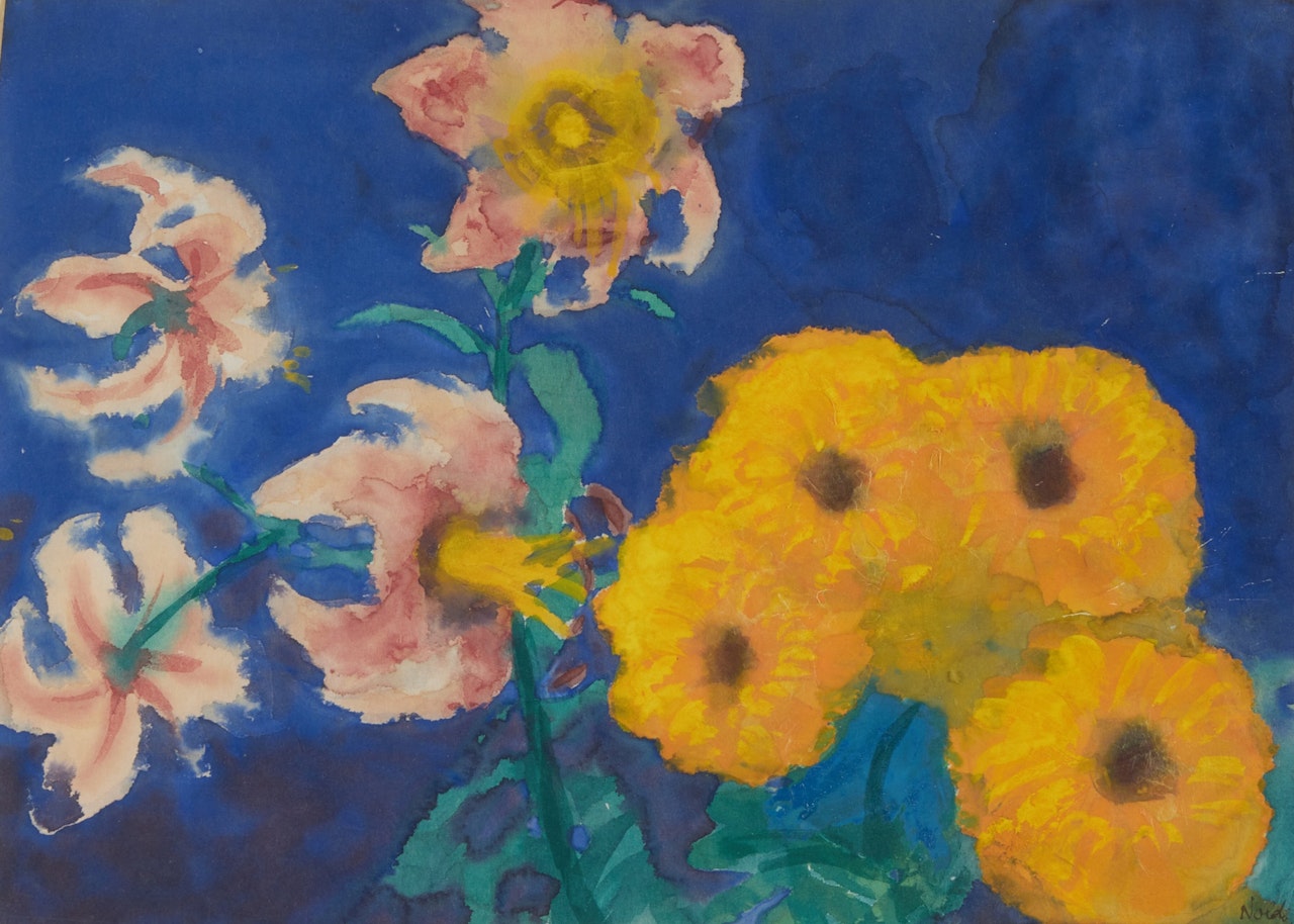 Lilien und Chrysanthemen (Lilies and Chrysanthemums) by Emil Nolde