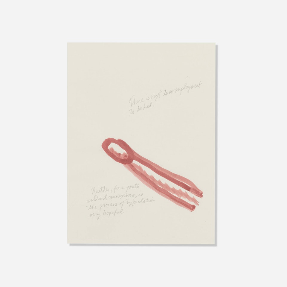 There is next to no employment… (from the Thinking of You portfolio) by Raymond Pettibon