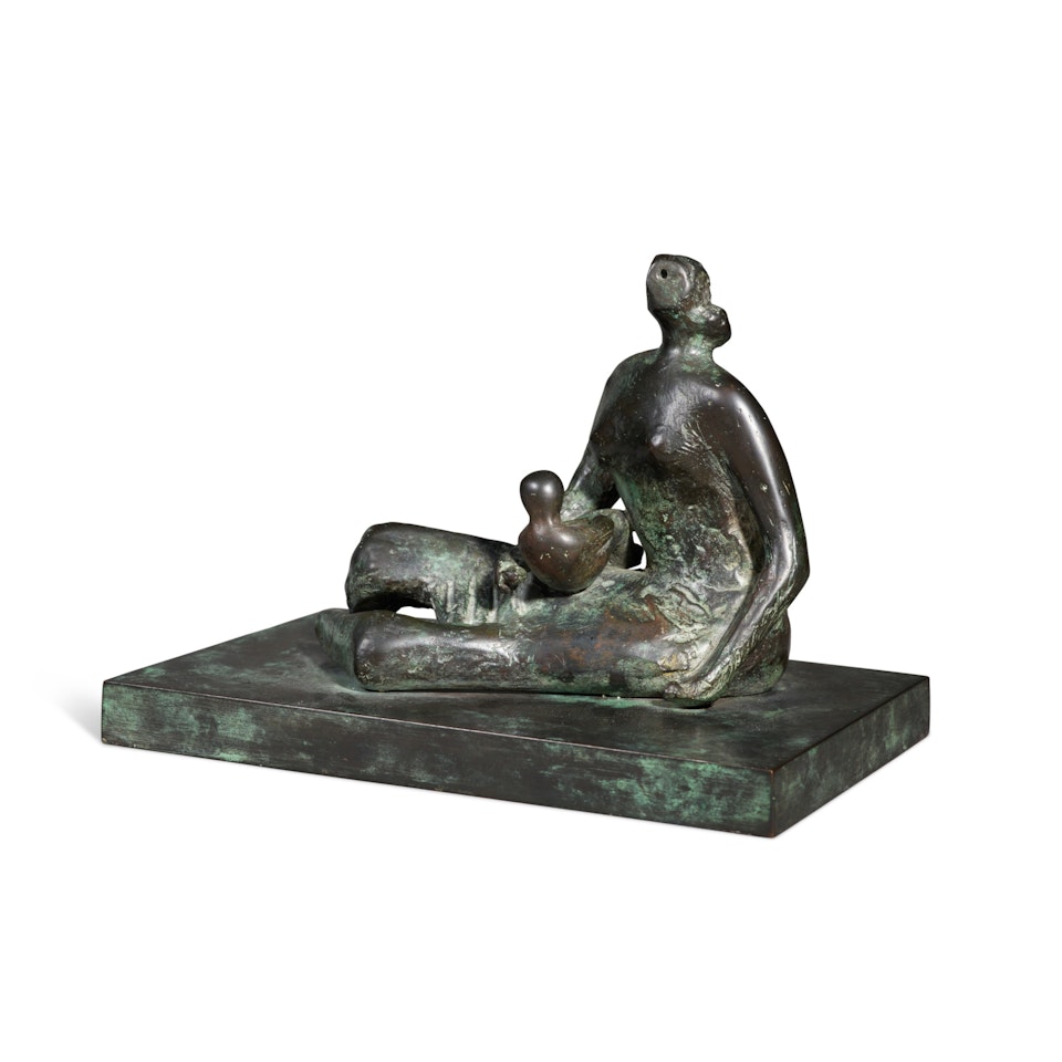 Draped Seated Mother and Child on Ground by Henry Moore