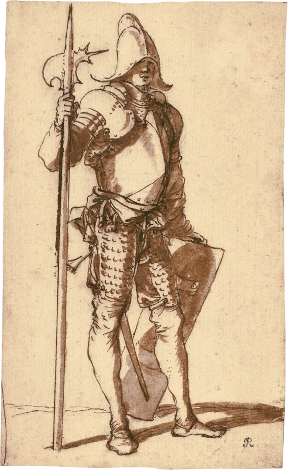 A Standing Halberdier by Salvator Rosa