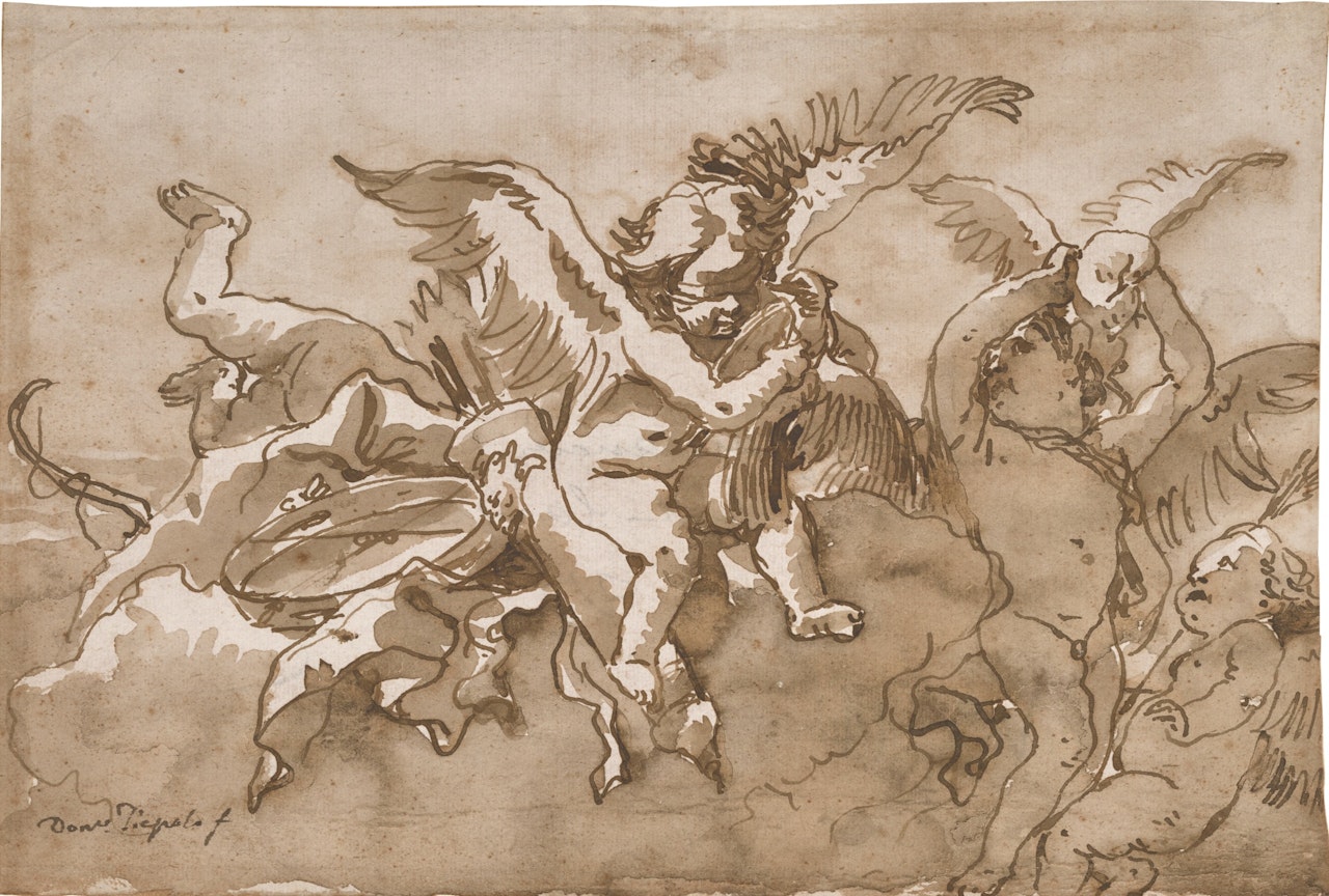 Cupid and Putti with Doves on Clouds by Giovanni Domenico Tiepolo