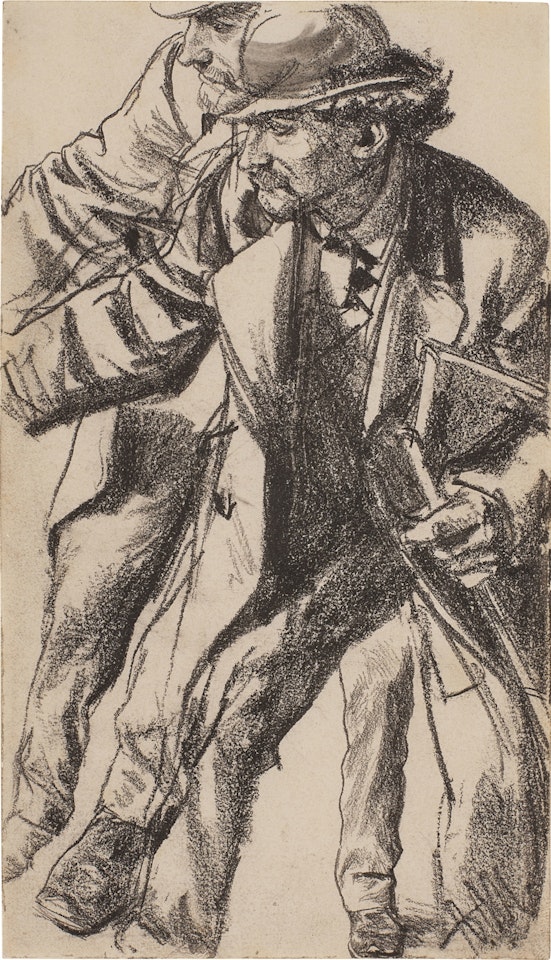 Studies of a Man Wearing a Hat and Coat and Bending Forward by Adolph Menzel