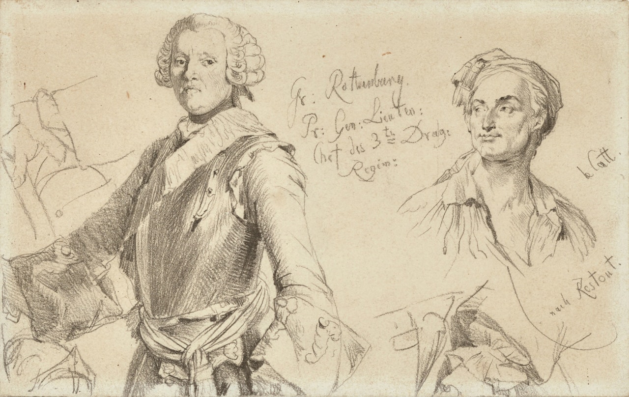 Portrait of Count Rothenburg and le Catt by Adolph Menzel