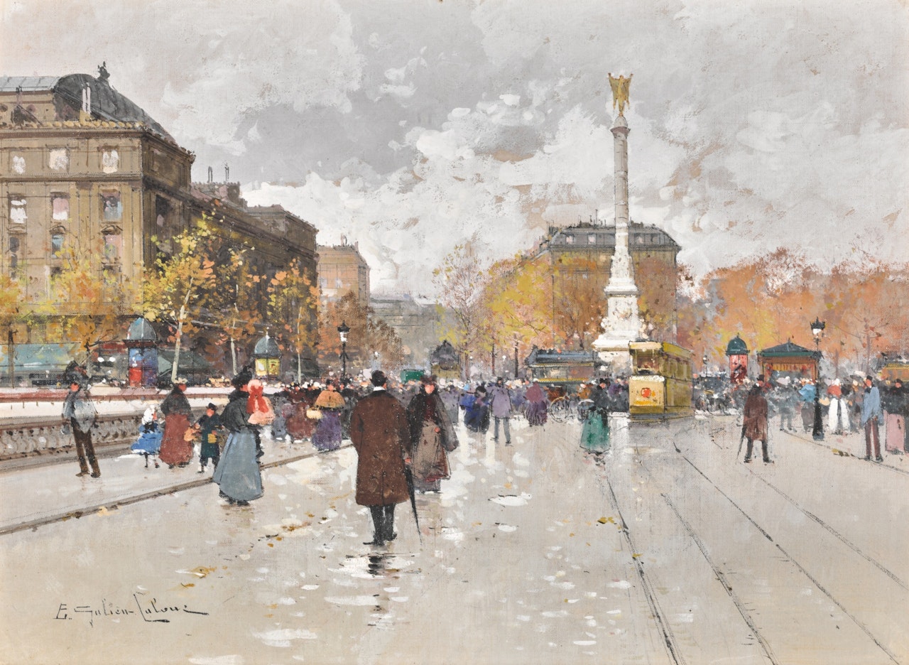 La Place du Châtelet by Eugene Galien-Laloue