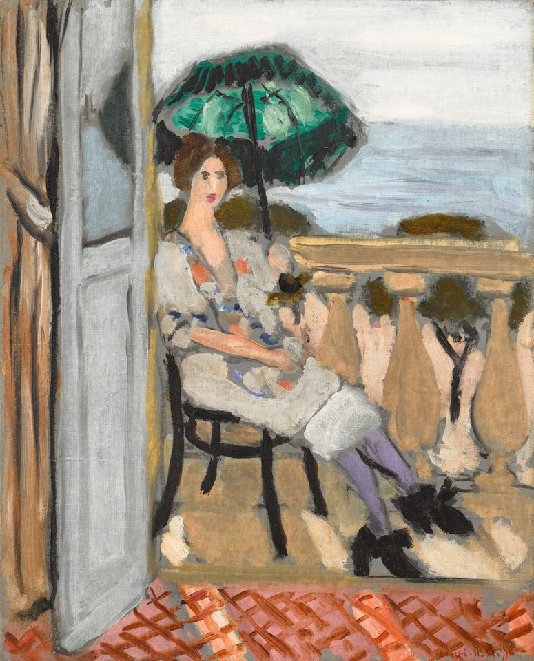 Femme à l"ombrelle verte by Henri Matisse