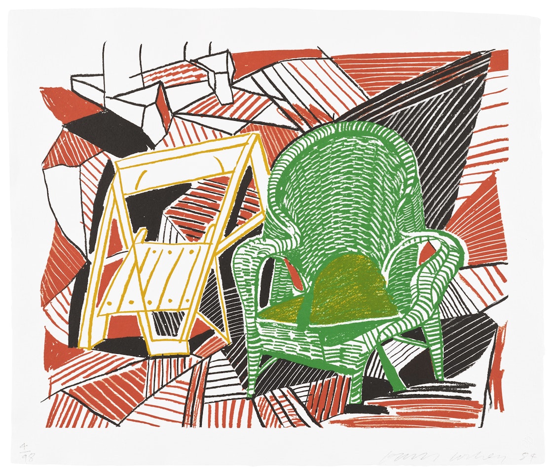 Two Pembroke Studio Chairs, from Moving Focus (T.G. 276, M.C.A.T. 264) by David Hockney
