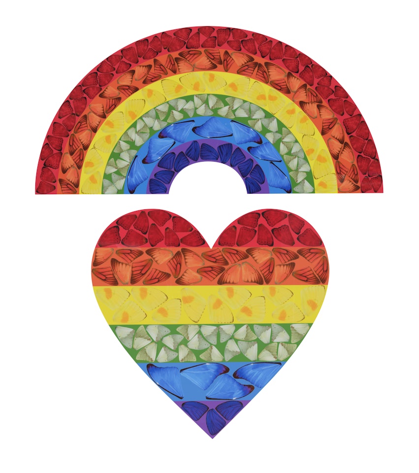 Butterfly Rainbow (Large); and Butterfly Heart (Large) (H7-1 & H7-3) by Damien Hirst