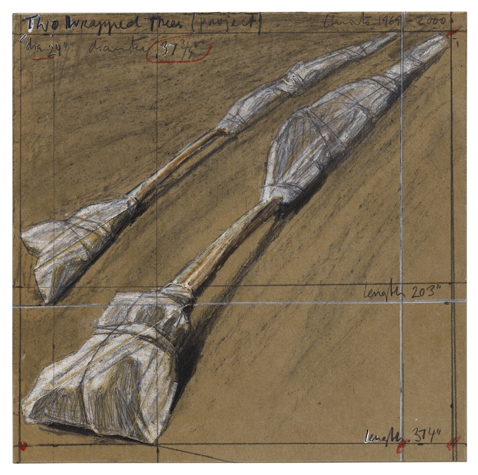Two Wrapped Trees (Project) by Christo