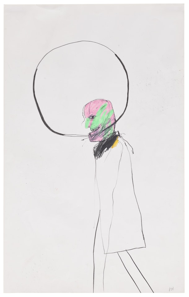 Man Walking (Coloured Head in Circle) by David Hockney